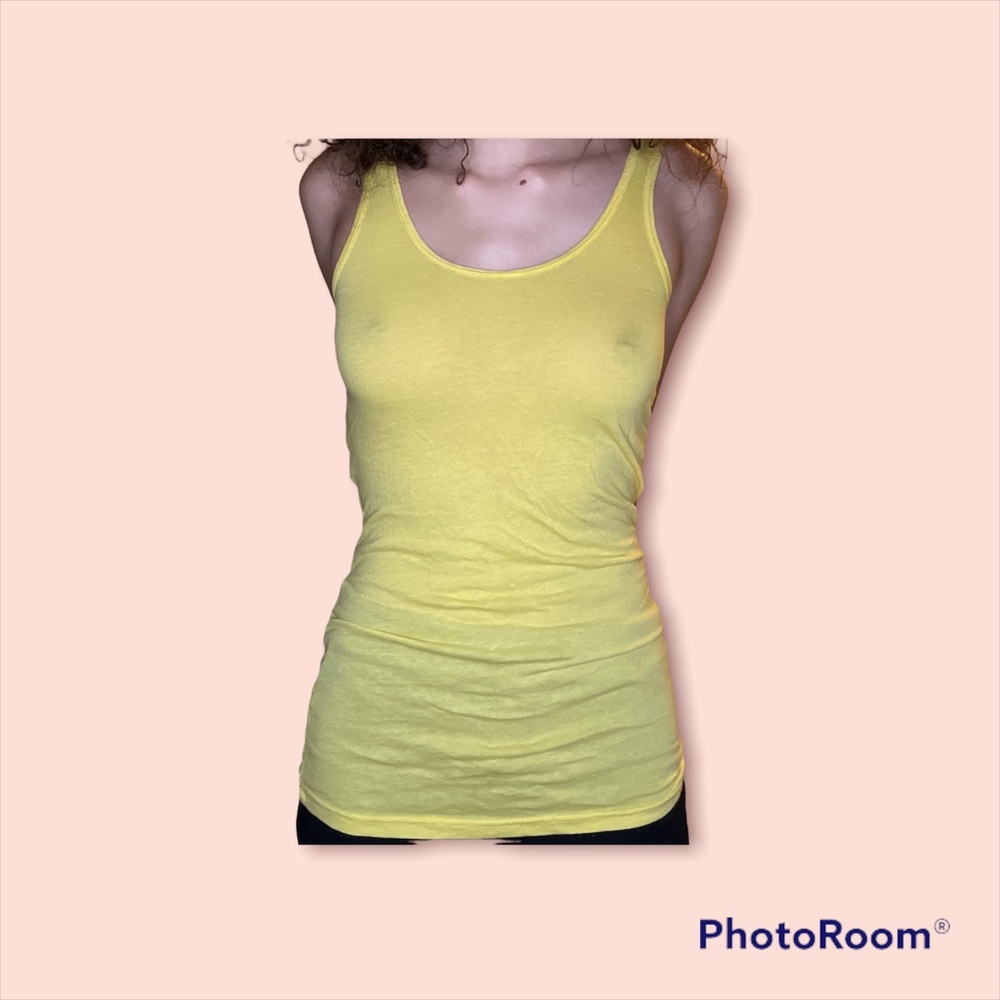 yellow tank top